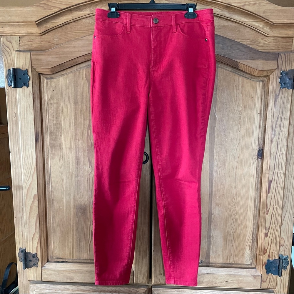 Women's Size 8 Red Flawless High-Waist Ankle Jegging Talbots